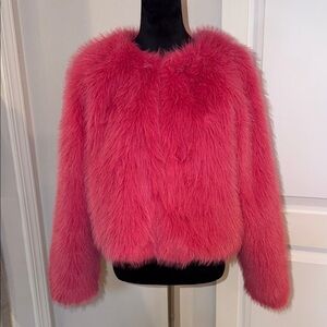 Fashion Nova Vibrant Pink Teddy Jacket
